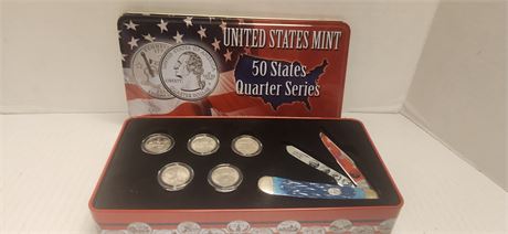 United States Mint 50 States Quarter Series & Collectible Knife