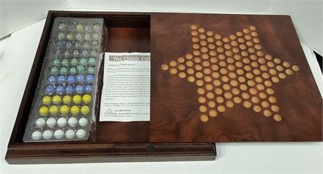 Chinese Checkers In Wood Storage Case