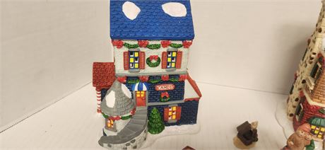 Vintage Christmas Village Houses & Decorations