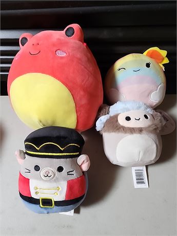 4 Squishmallow plush toys