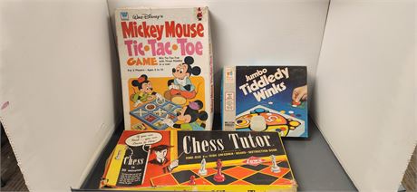 Jumbo Tiddledy Winks & Chess Tudor & Mickey Mouse Tic-Tac-Toe Games