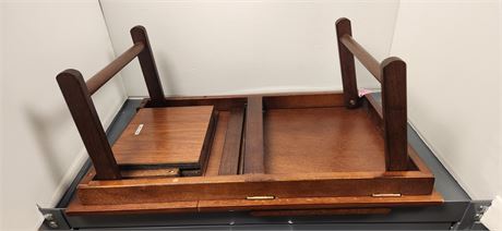 Wood Folding Tray With Drawer