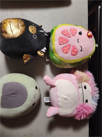 4 Squishmallow plush toys