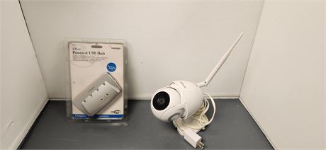 4 Port Powered USB Hub & Goowis Camera
