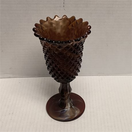 Diamond Point Slag Vase