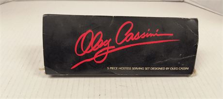 5 Piece Hostess Serving Set Designed By Oleg Cassini