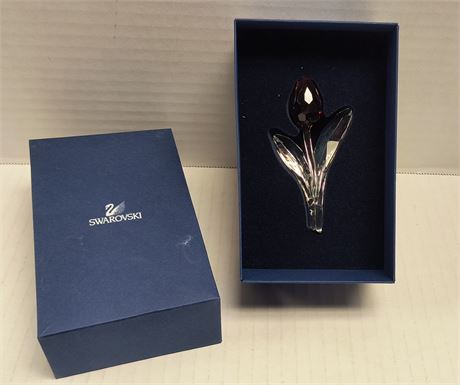 Swarovski Crystal Flower. Checked Flower. Confirmed There Is NO Damage To It