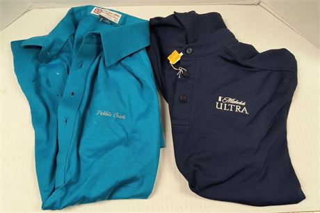 Michelob Ultra & Pebble Creek Men's Knit Shirts. Size Medium And Large
