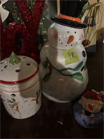 Snowman Canister and Wax Burner