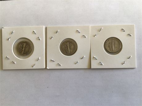 1939-D, 1944, 1944-D Mercury Dimes