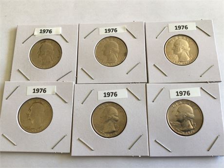 6 - 1976 Bicentennial Quarters