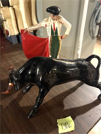 Vintage 1950's El Matador Bull Fighter Spanish Figurines