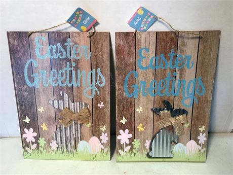 2 Easter Greetings Signs