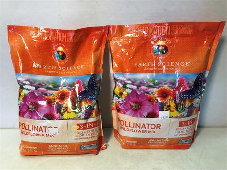 (2) Earth Science Growth Essentials Pollinator Wildflower Mix