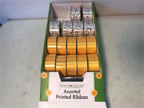 Floral Garden Bee & Honeycomb Ribbons