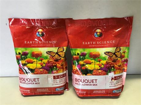 (2) Earth Science Growth Essentials Bouquet Wildflower Mix