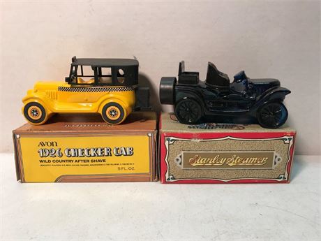 Avon Stanley Steamer & 1926 Checker Cab After Shave