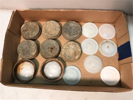 Flat of Zinc & Glass Jar Lids (#1)