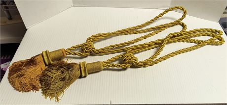 2 Gold Curtain Tie Backs