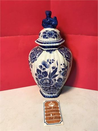 Vintage Holland Delft Handwerk Ginger Jar with C.O.A.