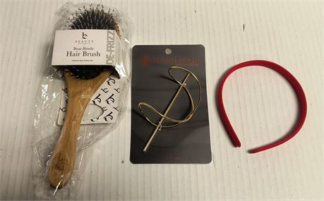 Hair Brush & T Bun Cuff & Head Band
