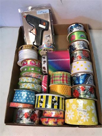 Flat of Ribbons & Glue Gun