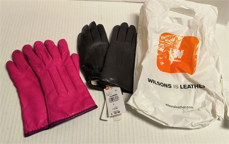 Wilson's Leather Gloves & Ann Taylor Gloves. Size Large