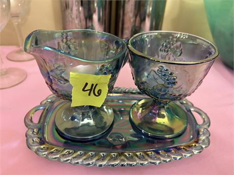Vintage Carnival Glasses and Tray