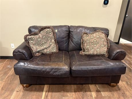 Leather Love Seat (well used)