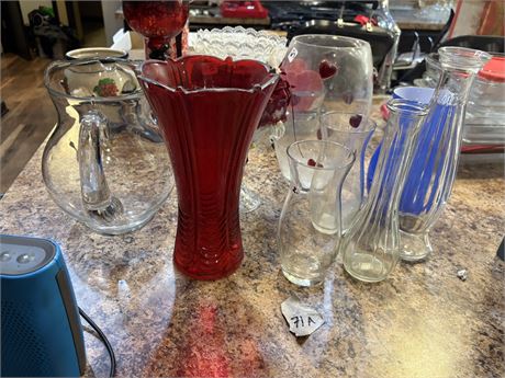 Vase Lot (Glass Pitcher Not Included)