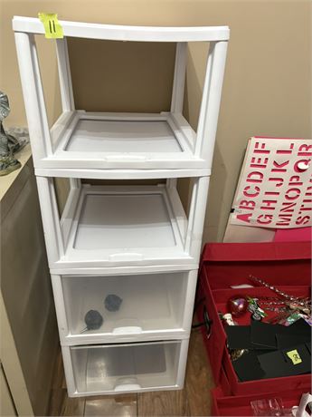 Plastic Shelving (Missing 2 Drawers)