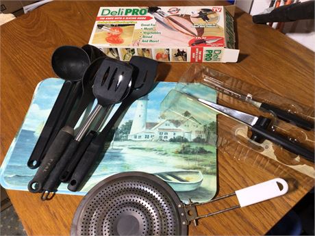 Deli Pro Knife with Slicing Guide & Misc