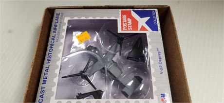 Postage Stamp Collection V-22 Osprey Diecast Metal Historical Airplane