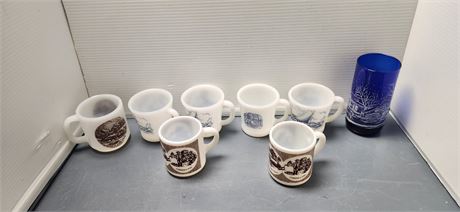 Courrier & Ives Coffee Cups & Drinking Glass