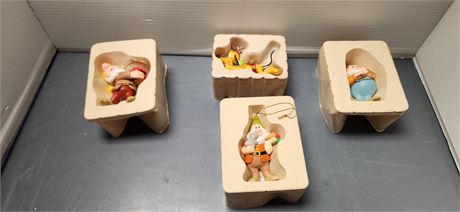 Vintage Disney Snow White Dwarfs & Tigger Ornaments