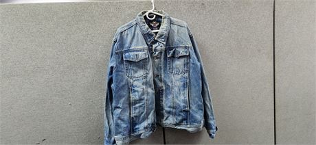 Harley Davidson Blue Jean Jacket. Size 2XL