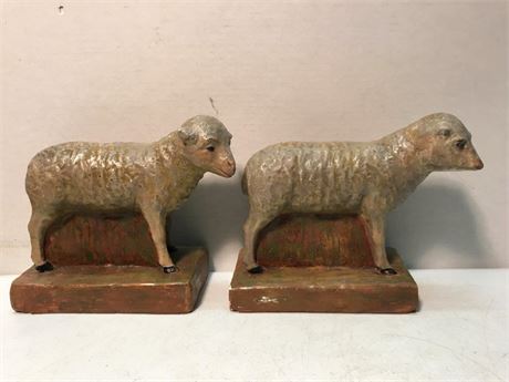 Sheep Chalkware Bookends