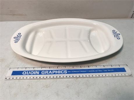 Vintage Corning Ware Platter Serving Tray Blue Cornflower