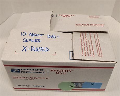 10 New Adult DVD's.   XXX Rated. Adult Only Not Meant For Children