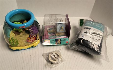 Polly Pocket Summer House & Dinosaur Stickers & Fisher Price Toy & Crutch Pad