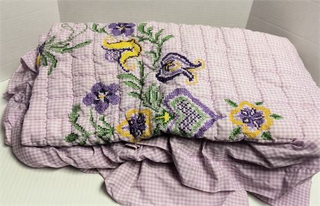 Vintage Purple Flower Quilt