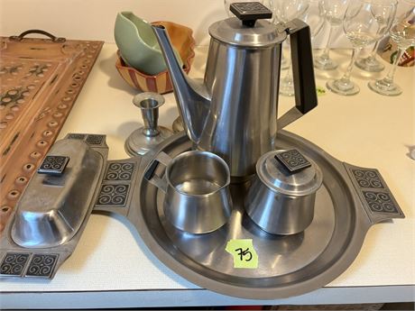 Vintage MCM Stainless Steel Coffee/Tea Set