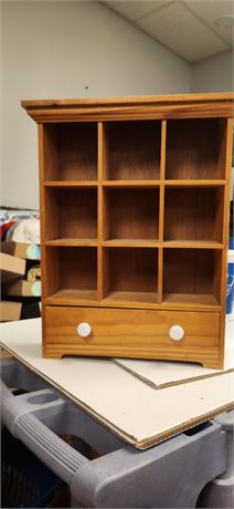 Wood Display Shelf With Drawer