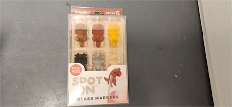 Wine glass markers, wine glass, and lunch box