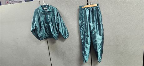 Vintage Fred Perry Larse Shiny Green Jogging Suit.