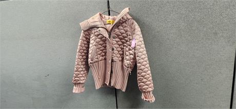 Catherine Malandrino Vintage Pink Coat With Hood. Size Medium