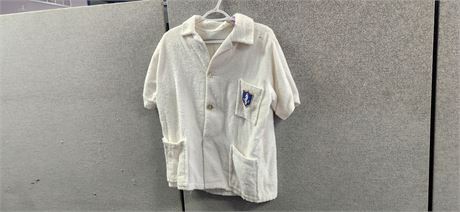 Vintage Men's Terry Cloth Cover Up Pool Shirt. Size Small