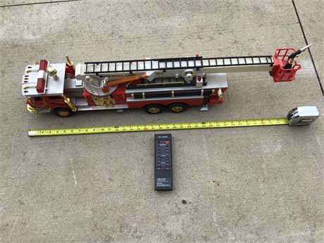 Large Toy Fire Truck Battery Operated - Remote Control - Untested