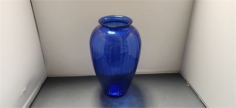 Blue Glass Flower Vase