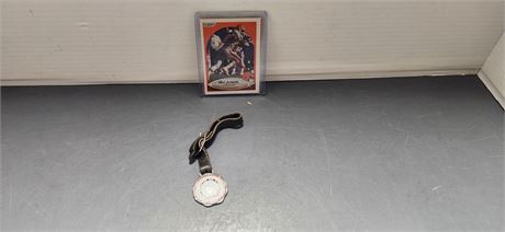 Vintage Watch Fab & 2 Vintage Cleveland Brown Football Trading Cards